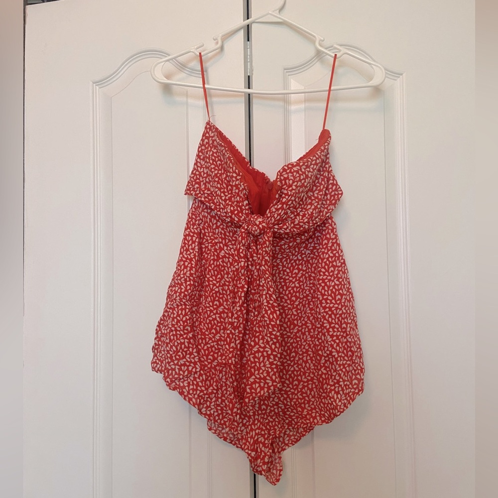 Strapless red and white dotted romper (Brand - Pink Lily)